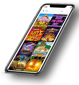Die Vulkan Vegas Casino Webseite, dargestellt auf dem Display eines Smartphones.