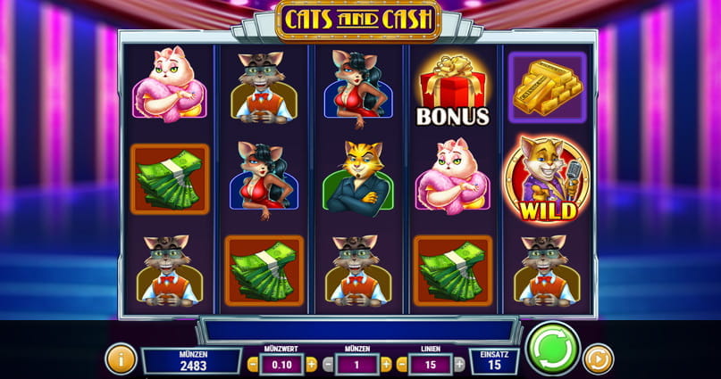 Die Spieloberfläche des Slots Cats and Cat von Play’n GO.
